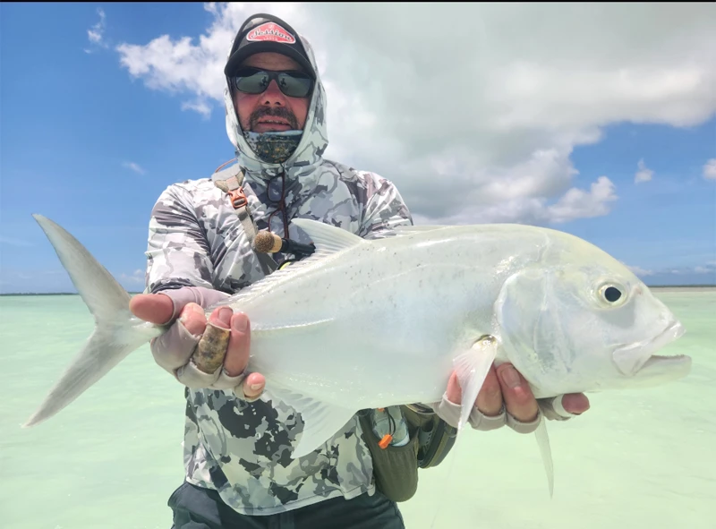 Shaun McNealey with a Giant Trevally Shaun McNealey with a Giant Trevally at The Villages on Christmas Island.