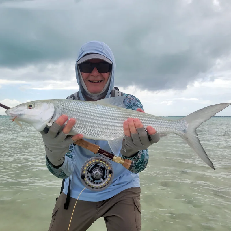 Thor with a Large Bonefish Thor with a large bonefish during 2023 hosted week at The Villages on Christmas Island.
